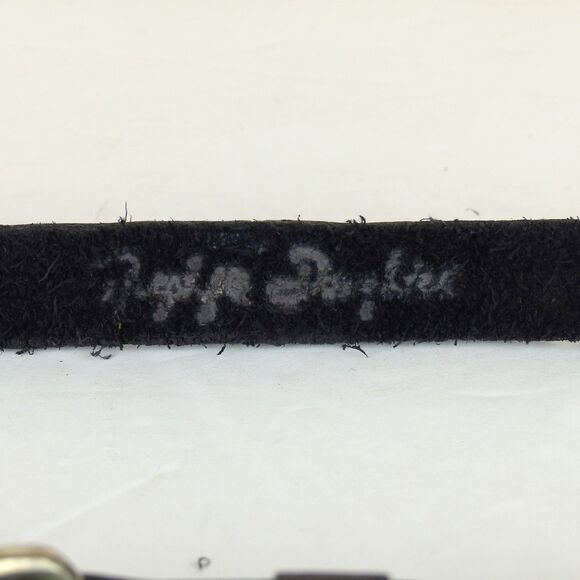 Black Pebbled Genuine Leather Grommet Belt Size 34 Narrow Punk Goth Y2K Rock Emo main image 13